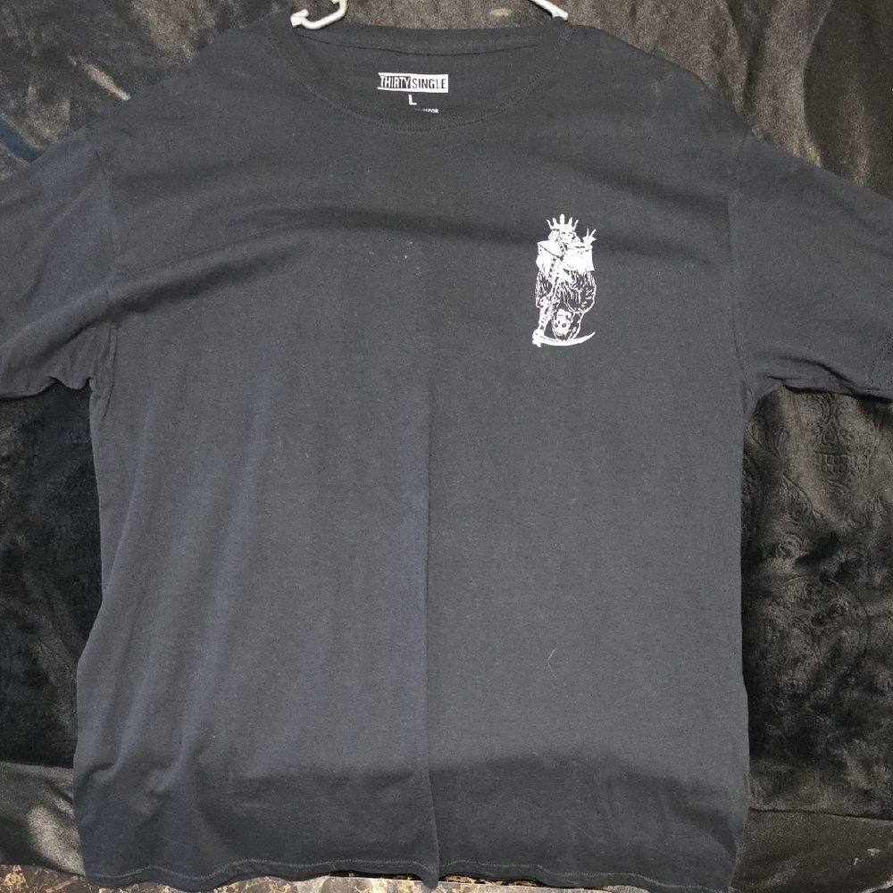 Black Graphic Crewneck T-Shirt - L
